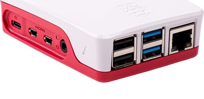 Kuti Raspberry Pi Case për Raspberry Pi 4B, e kuqe/ e bardhë