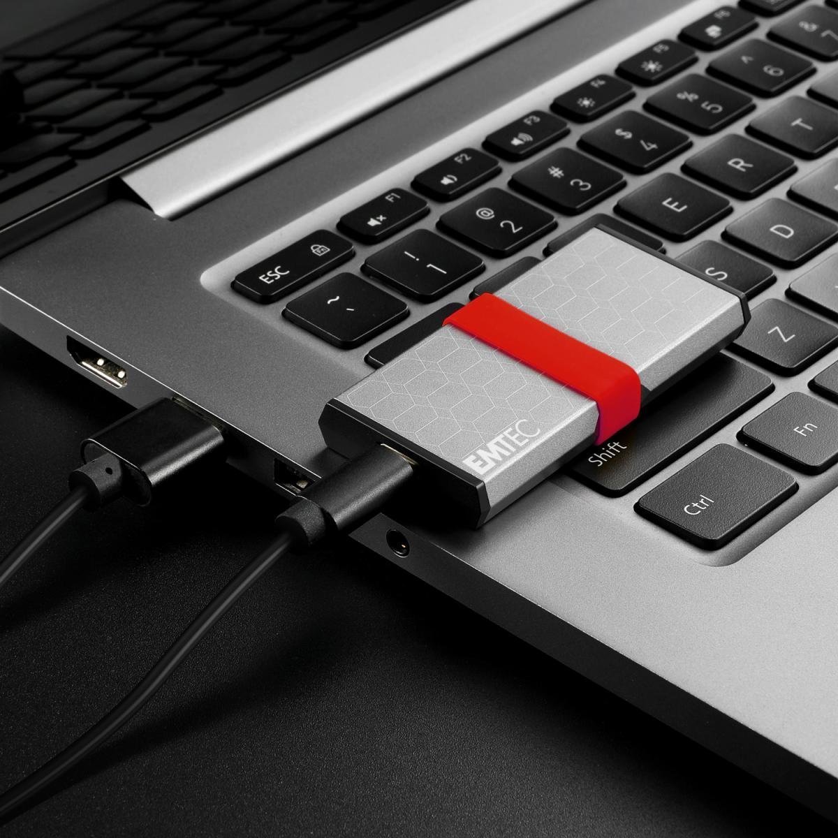 SSD portativ Emtec X205, 256GB, USB 3.2 Gen2, gri