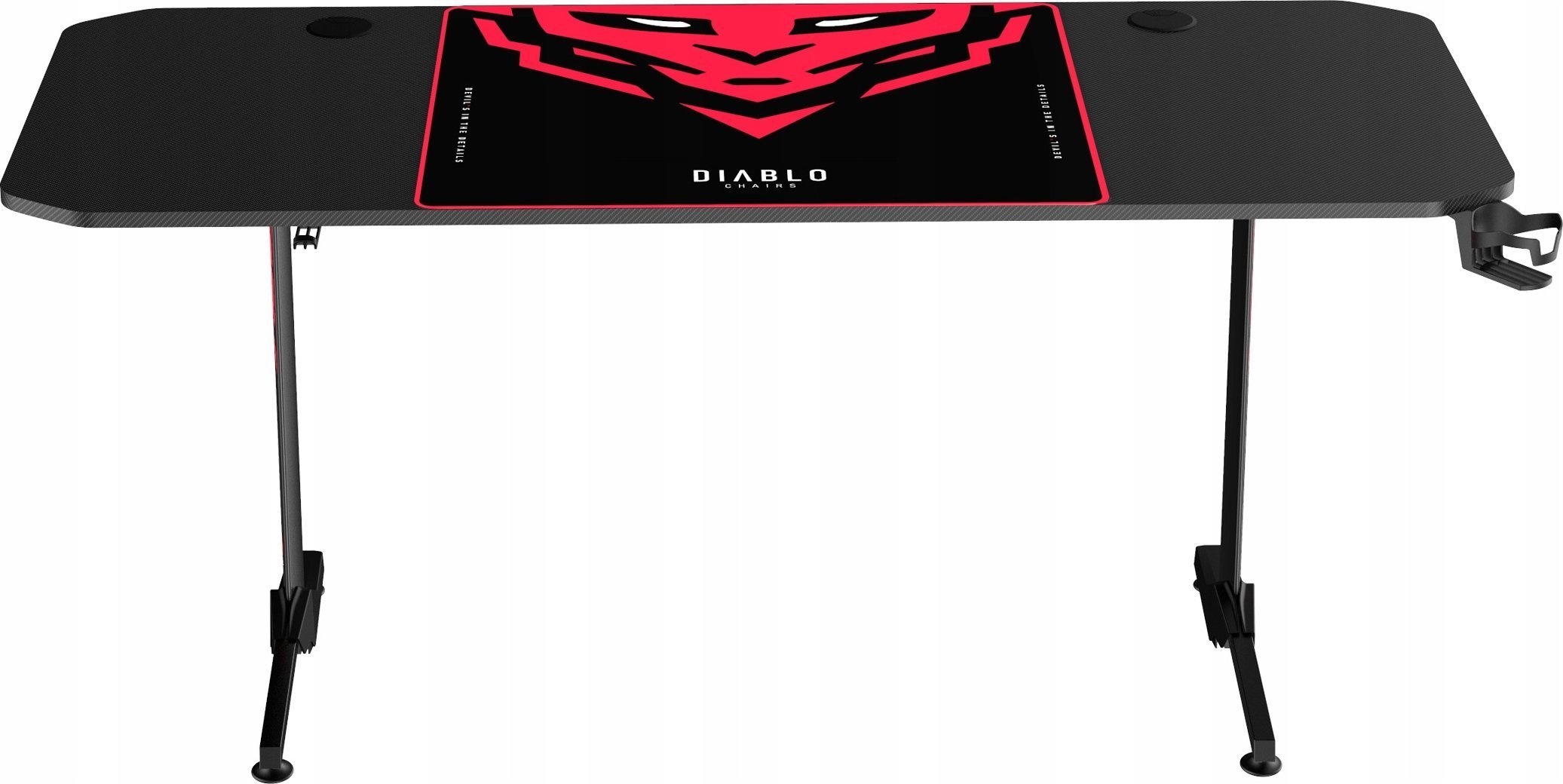 Tavolinë gaming Diablo Chairs X Mate 1600, 160 x 75 cm, kapacitet deri 80 kg, e zezë