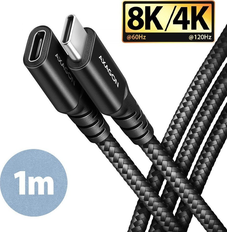 Kabllo USB Axagon BUCM32-CF10AB, USB-C në USB-C, 1 m, e zezë