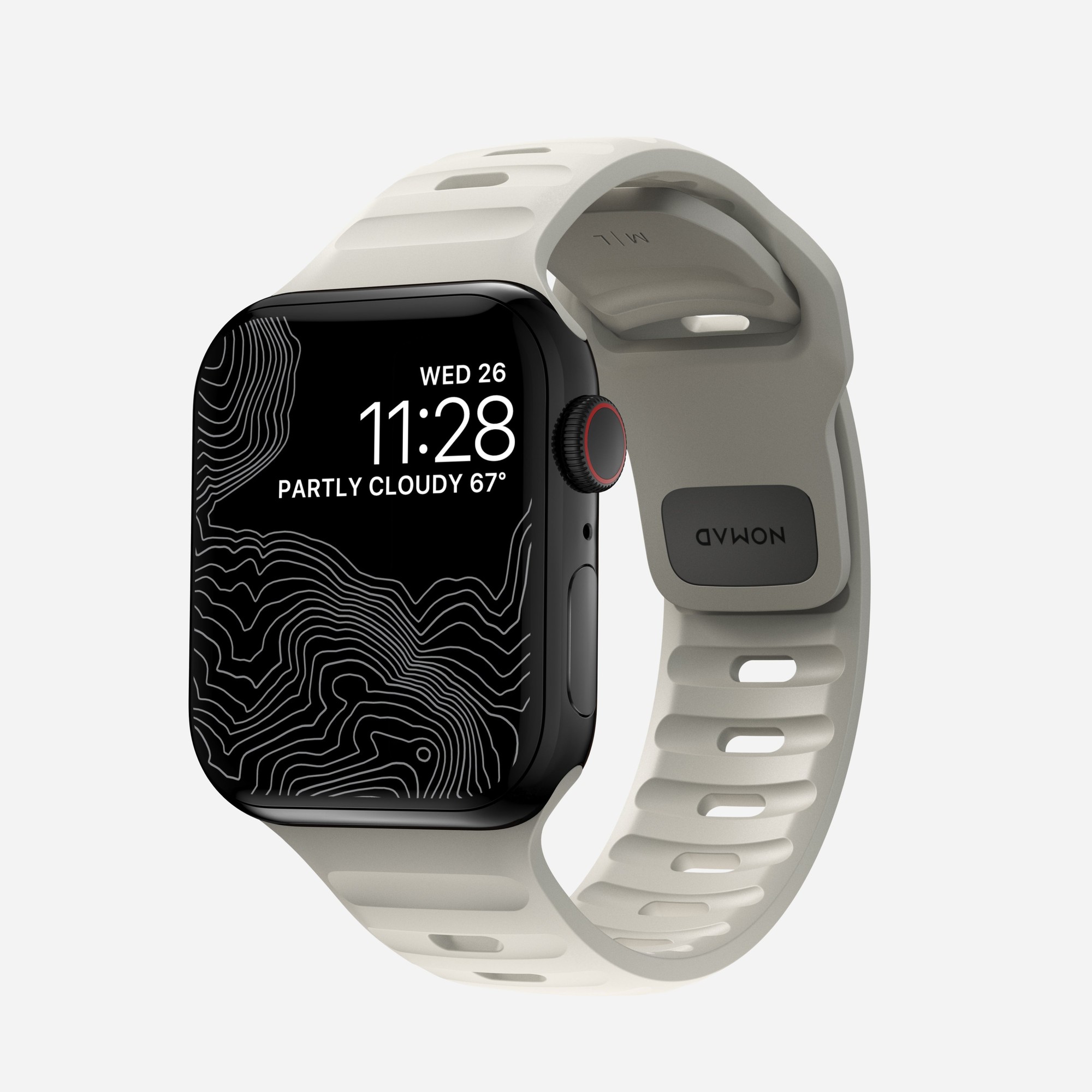 Rrip sportiv për Apple Watch, 41mm 42mm, gome FKM, ngjyra Stone