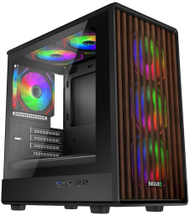 Куќиште за компјутер EVOLVEO Panthera, mATX, 6x ARGB вентилатор 120mm, дрвен и стаклен панел