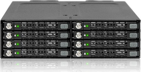 Kasetë diskesh Icy Dock ToughArmor MB998SK-B, 8x 2.5" SAS SATA, për bay 5.25", metalike