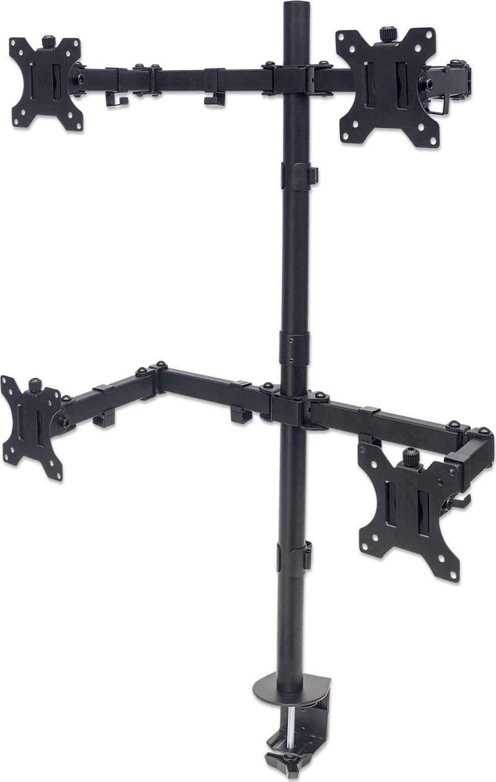 Mbajtëse tavoline Manhattan Desk Mount 461566, për 4 monitorë 13"-32", metalike, e zezë
