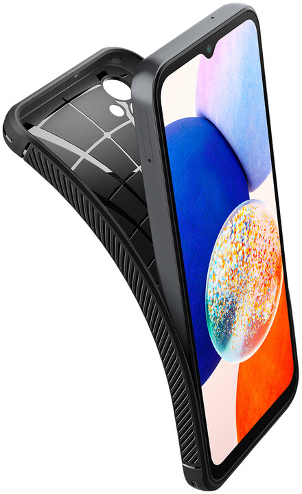 Mbrojtëse Spigen Rugged Armor për Samsung Galaxy A14 5G, e zezë