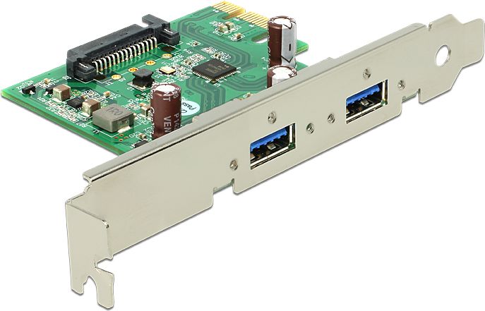 Kartë PCI Express DeLOCK 89391, 2 porta USB 3.0, e zezë