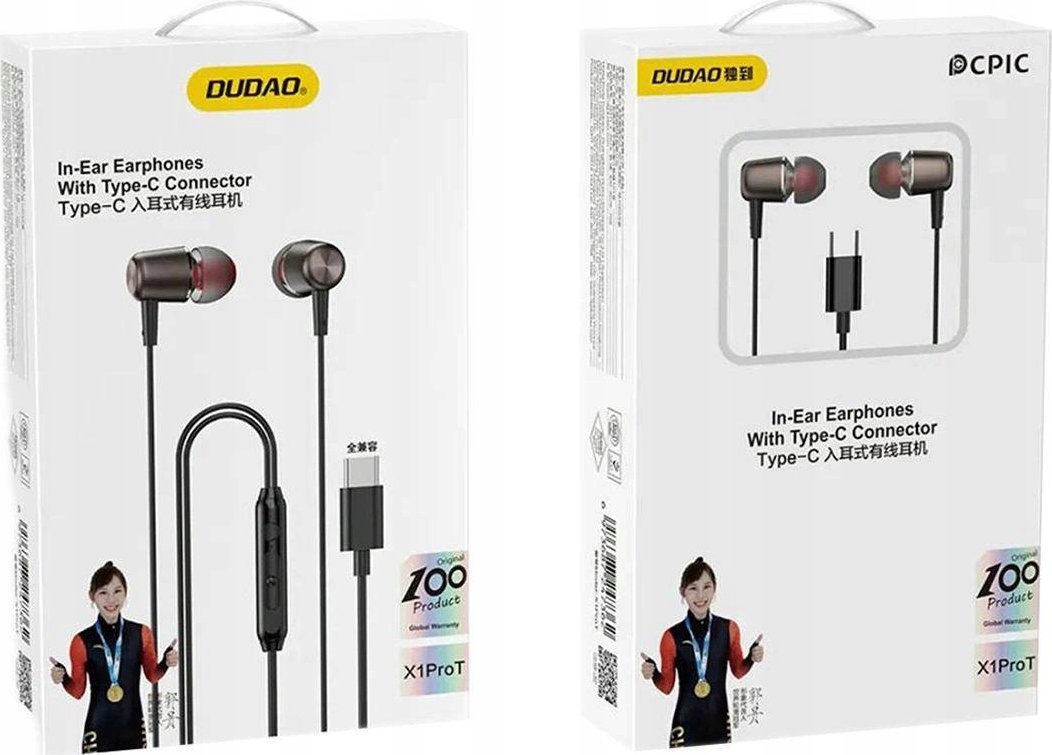 Dëgjuese Dudao X1PROT, USB-C, 1.2 m, të zeza