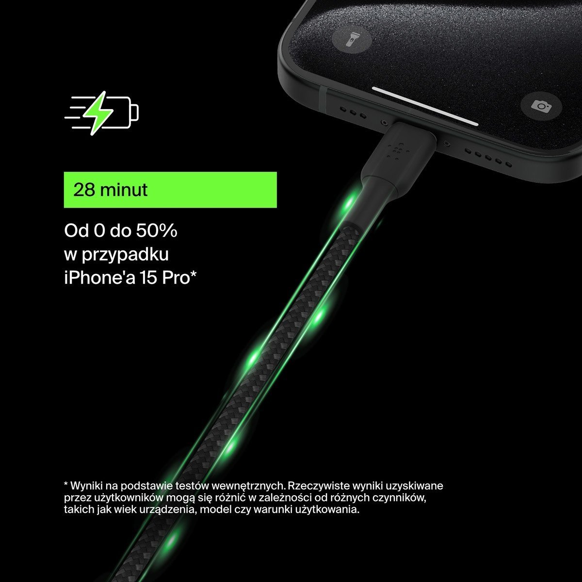 Кабел Belkin BoostCharge USB 2.0, USB-C, 0.15 m, црн