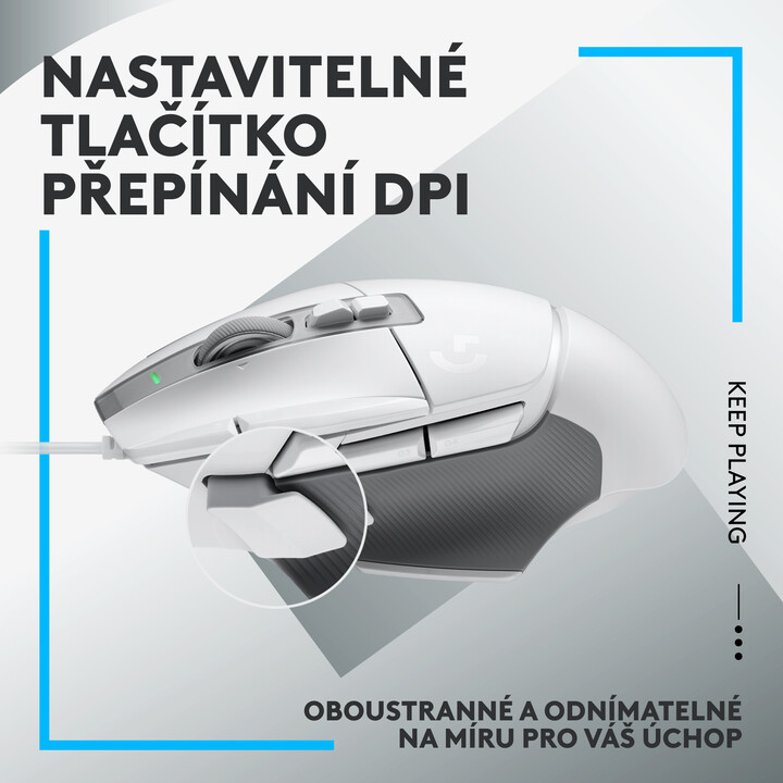 Maus Logitech G502 X, i bardhë