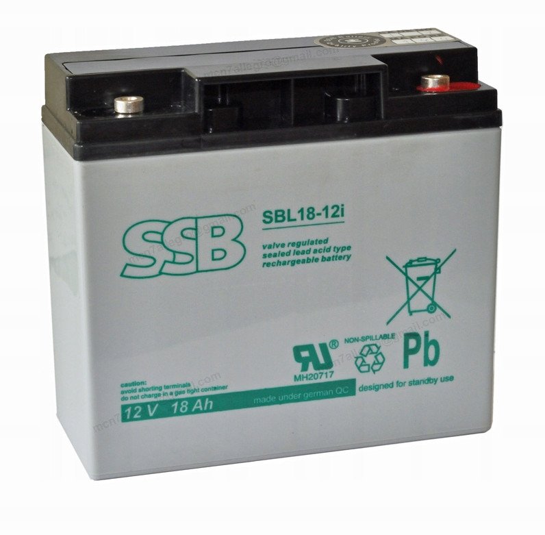 Bateri AGM SSB SBL 18-12I, 12V, 18Ah, gri