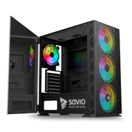 Kasë SAVIO PC Raptor X1 ARGB Glass/Mesh, e zezë