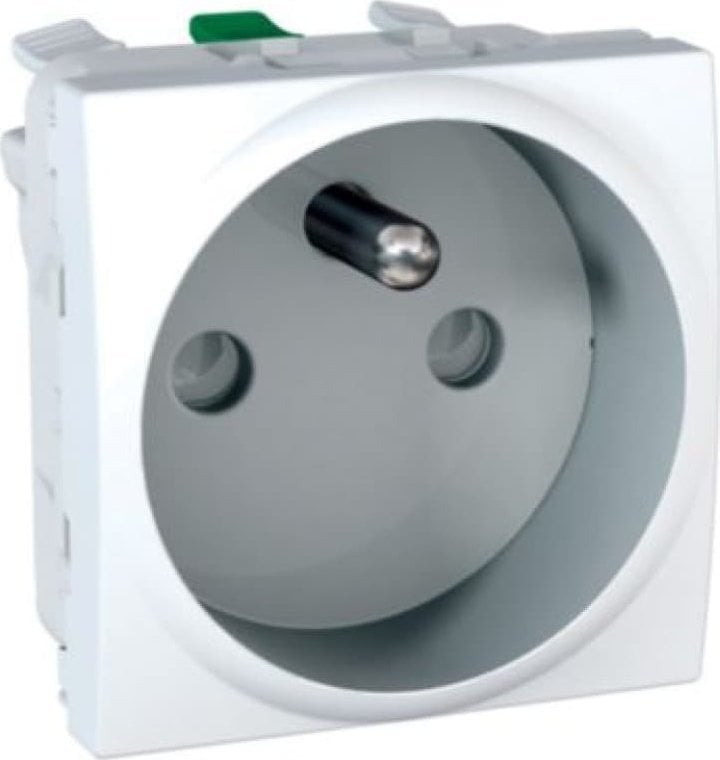 Prizë muri Schneider Unica, me tokëzim, e bardhë