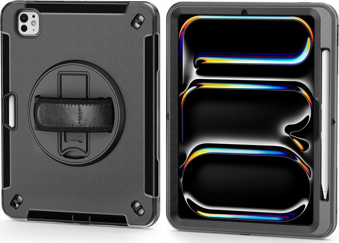 Mbulesë tableti 4smarts Rugged Case GRIP për iPad Pro 11 M4 2024, rezistente ndaj goditjeve, e zezë