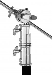 Stativ ndriçimi Camrock CS-330, lartësi deri 330 cm, kapacitet 10 kg, argjendtë