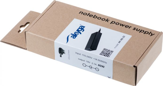 Përshtatës energjie për laptop Akyga 40W, 0.7 mm, 2.1A, 19V (AK-ND-23)