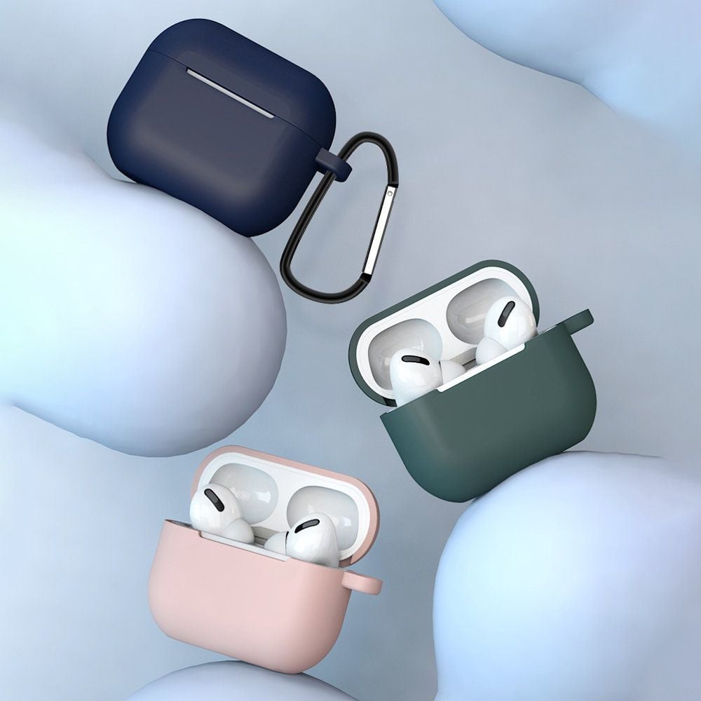 Mbrojtëse për kufje Hurtel Case D për AirPods 3, silikoni, me unazë, e zezë