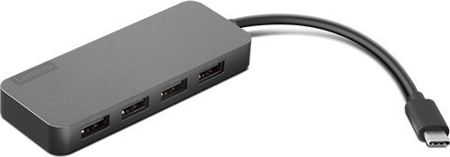 HUB USB Lenovo GX90X21431, USB C në 4x USB A, i zi