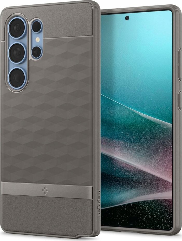 Këllëf telefoni Spigen Parallax MagFit për Galaxy S25 Ultra, kompatibil me karikim pa tela, gri