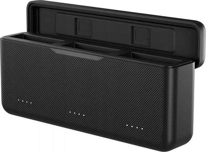 Полнач за батерии TELESIN за DJI Osmo Action 3 4 5 Pro, 3 слота, пренослива кутија за чување, црн