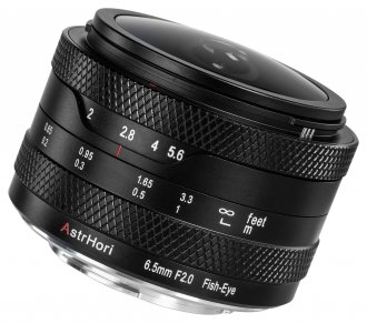 Objektiv AstrHori MF 6.5mm f/2 APS-C Circular Fisheye, për Fujifilm X, i zi