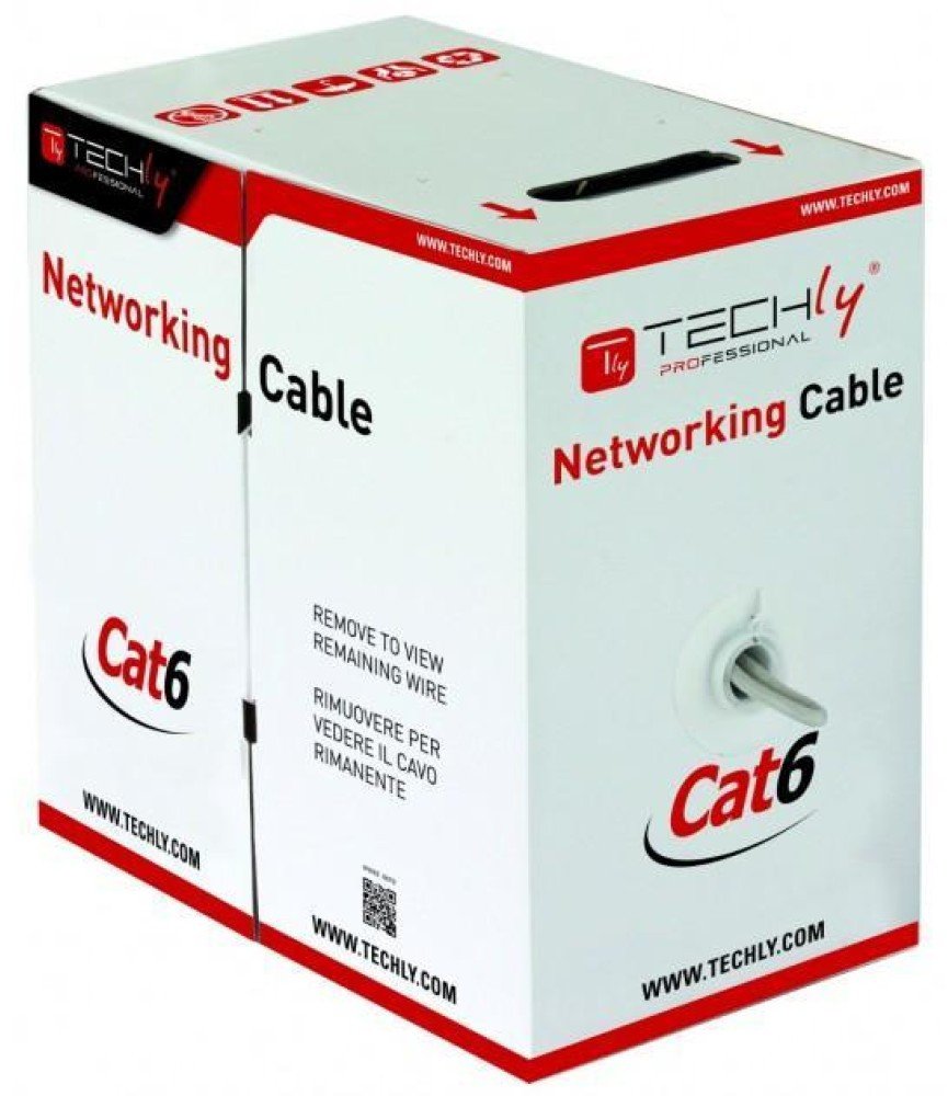 Kabllo rrjeti Techly ITP C6U FL, CAT6 U UTP, 305m, gri