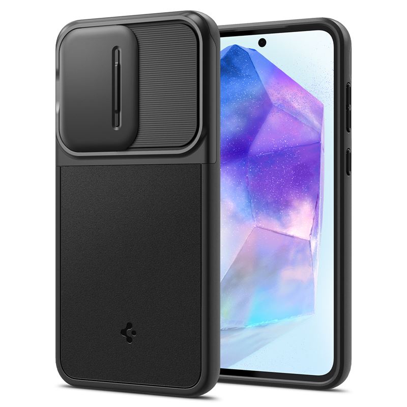 Mbrojtëse për celular Spigen Optik Armor për Samsung Galaxy A55 5G, e zezë