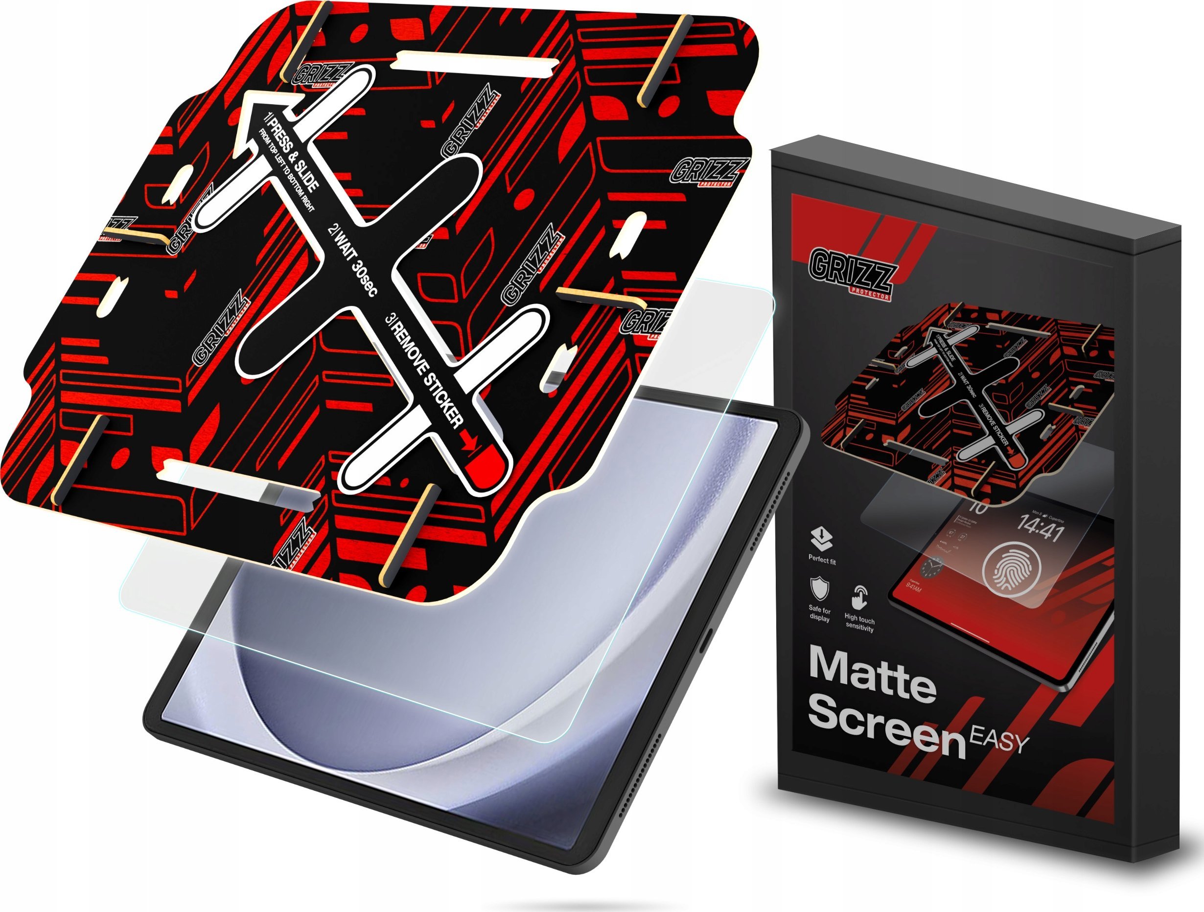 Mbrojtëse ekrani Grizz MatteScreen Easy për Samsung Galaxy Tab A9, anti-fingerprint, matte, transparente