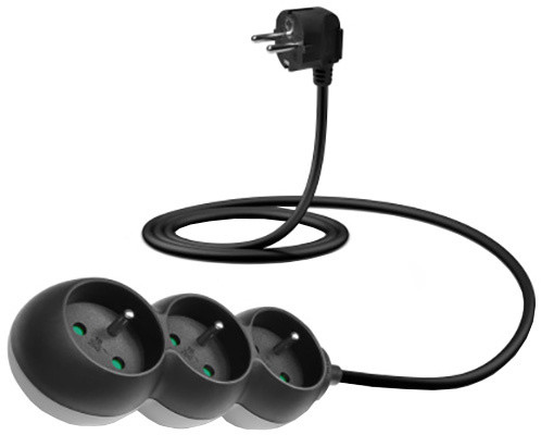 Kabllo vazhduese CONNECT IT, 230 V, 3 priza, 1,5 m, e zezë