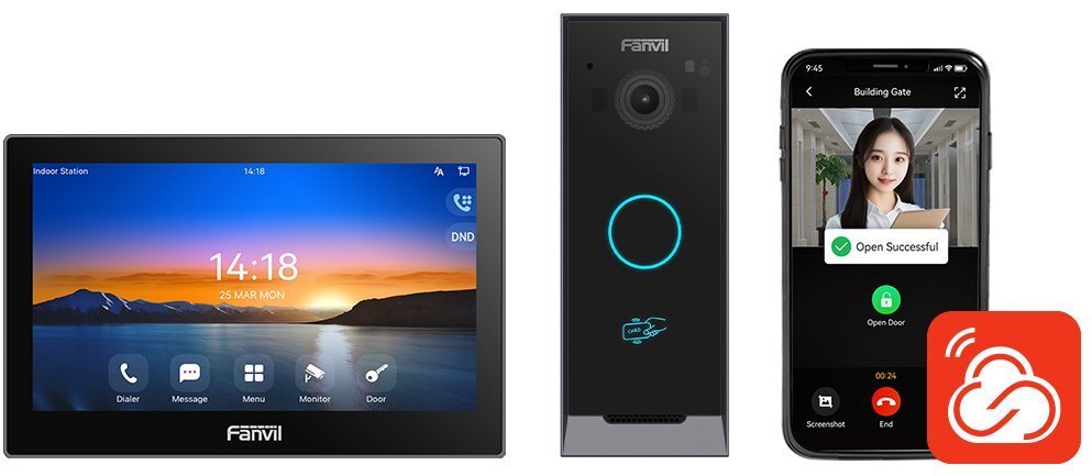 Video interfon Fanvil I60 I504W, SIP, WiFi 2.4G 5G, gri