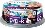 Disqe Philips DVD-R, 4.7GB, 16x, 25 copë