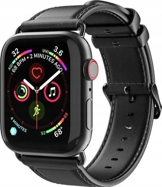 Rrip ore Dux Ducis Ya për Apple Watch 38/40/41mm, lëkurë natyrale, i zi