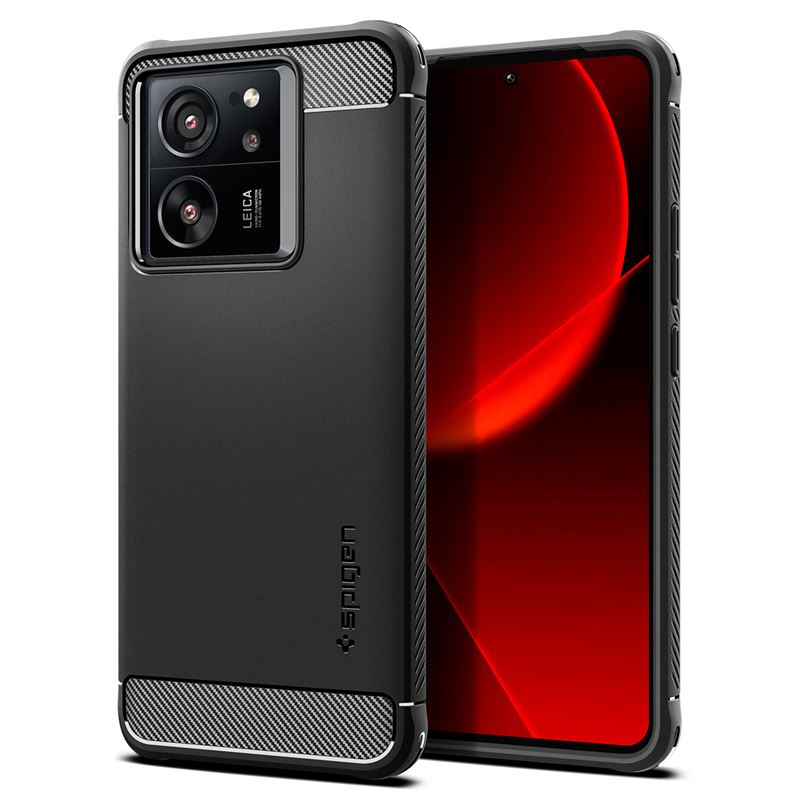 Mbrojtëse për celular Xiaomi 13T Pro/13T Spigen Rugged Armor, e zezë mat