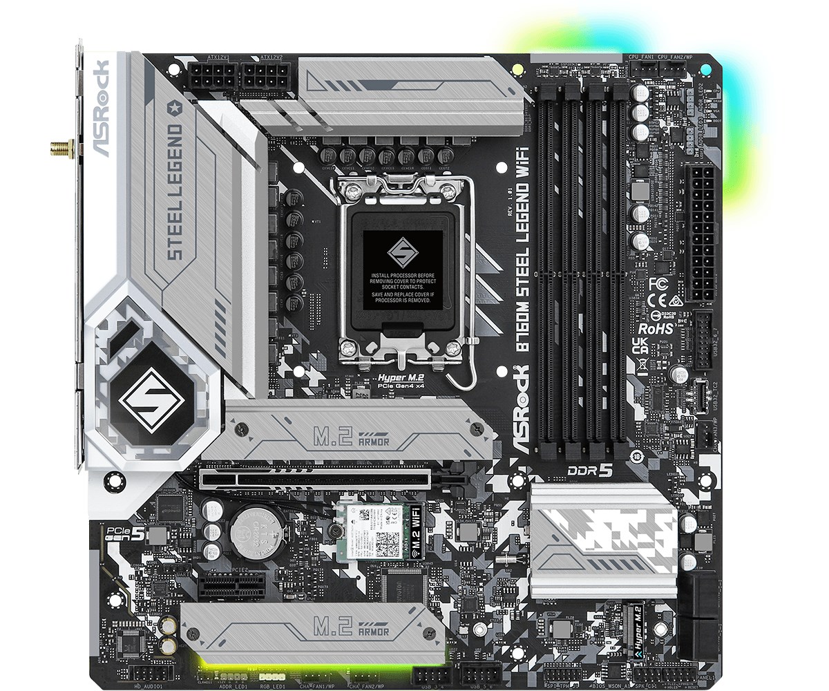 Pllakë amë Asrock B760M Steel Legend WiFi Intel B760 LGA 1700 micro ATX
