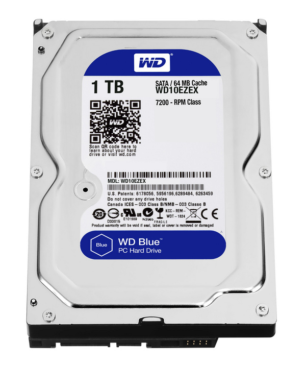 Hard Disk Western Digital WD Blue WD10EZEX, 1TB, 3.5", 7200RPM, 64MB Cache, SATA 6Gb/s, i kaltër