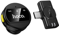 Mikrofon wireless HOCO USB C Round, lavalier me kapëse, reduktim zhurme, i zi