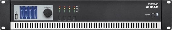 Përforcues 4 kanale Audac PMQ240, 240W, 100V, për rack, i zi