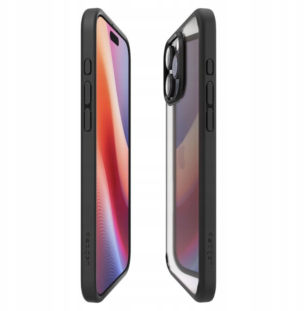 Mbulesë telefoni Spigen Ultra Hybrid për iPhone 17 Pro, transparente, kornizë e zezë