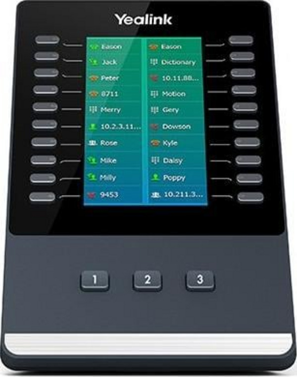 Модул за проширување за телефони IP Yealink EXP50, 23 копчиња, екран со осветлување, црн