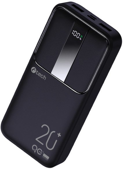 Power bank C-Tech 20000mAh, 22.5W, USB C dhe USB A, i zi