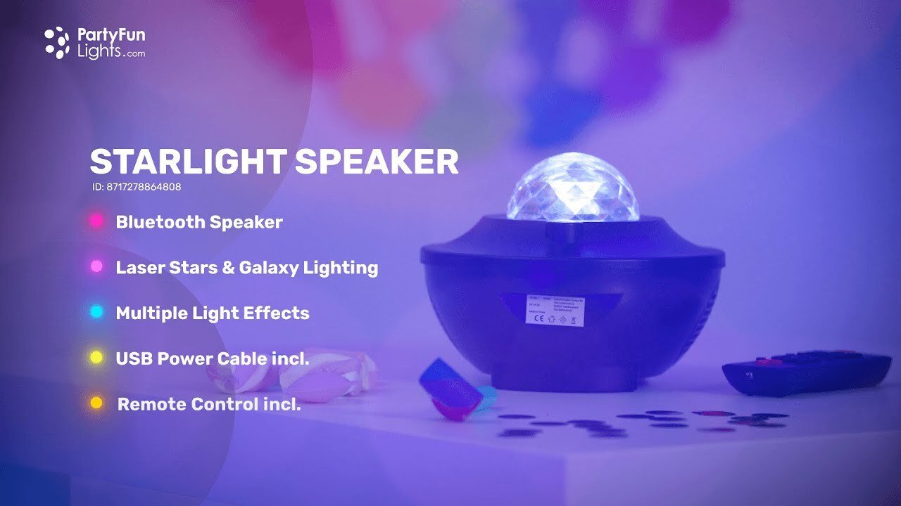 Звучник Party Funlight Galaxy, блутут, со далечински управувач, повеќебоен