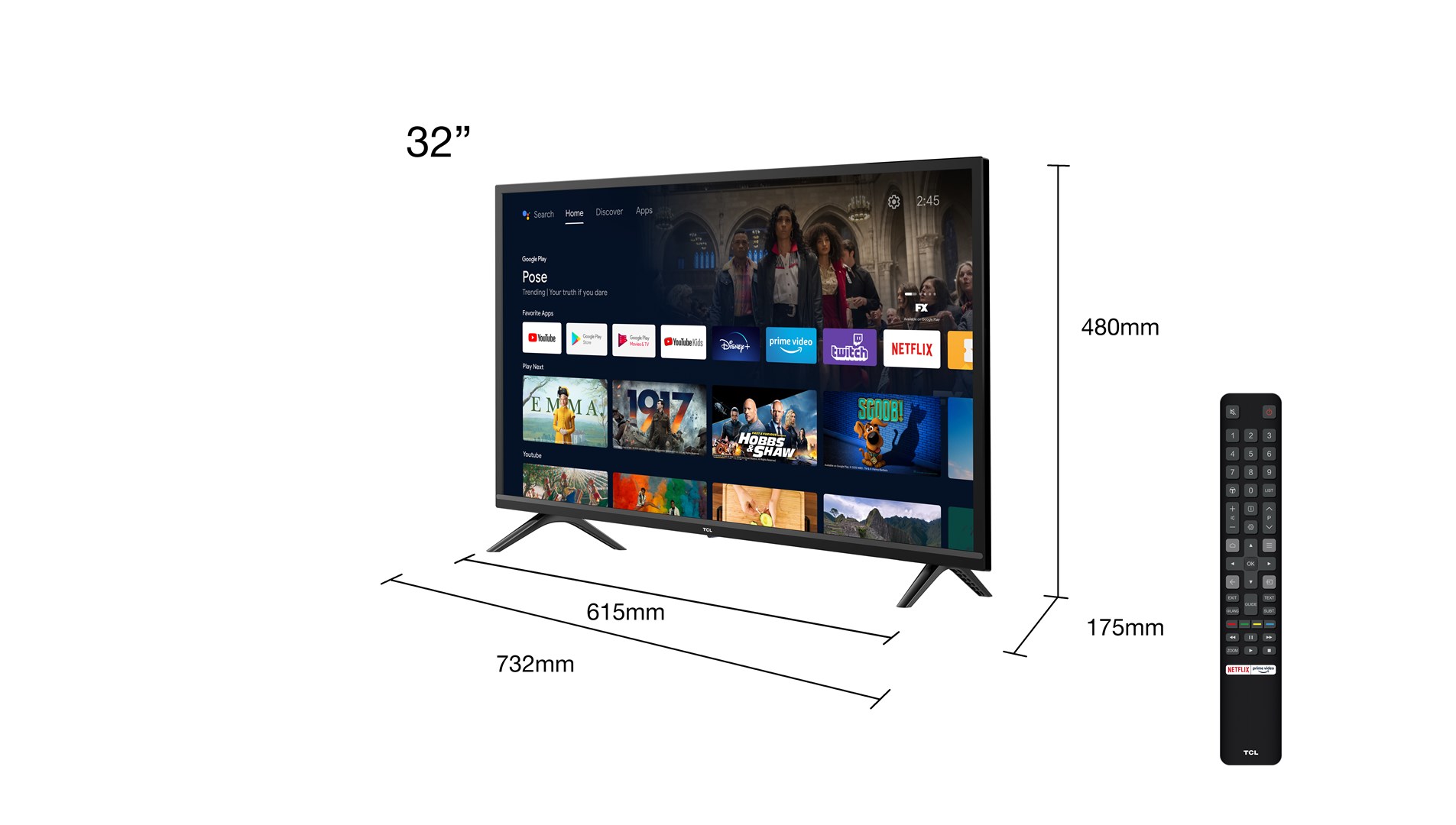 Televizor TCL S52 Series, 32", HD Ready, LED Smart, i zi