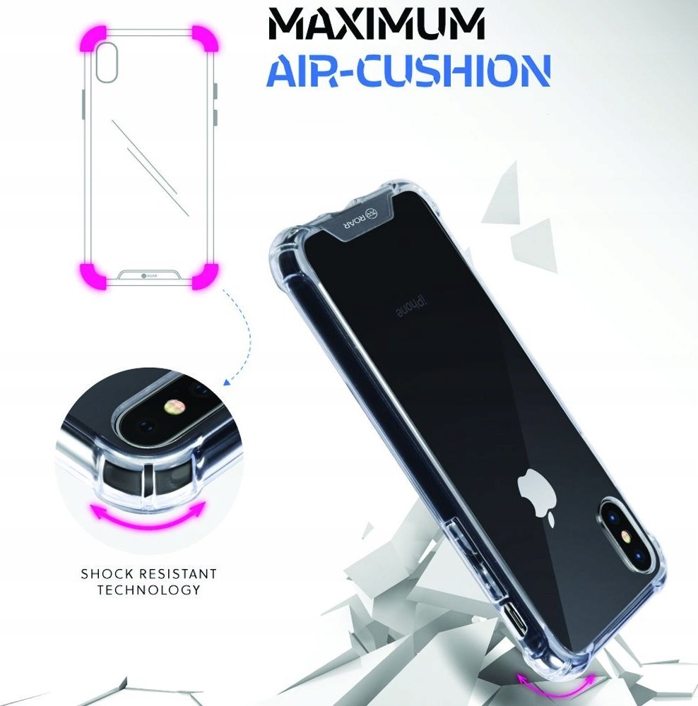 Futera mbrojtëse Roar Armor Jelly për iPhone 16 Pro Max, transparente