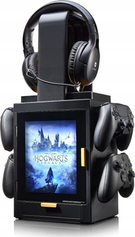 Dollap gaming Paladone Hogwarts Legacy LED, me ndriçim shumëngjyrësh, me mbajtëse aksesorësh, shumëngjyrësh