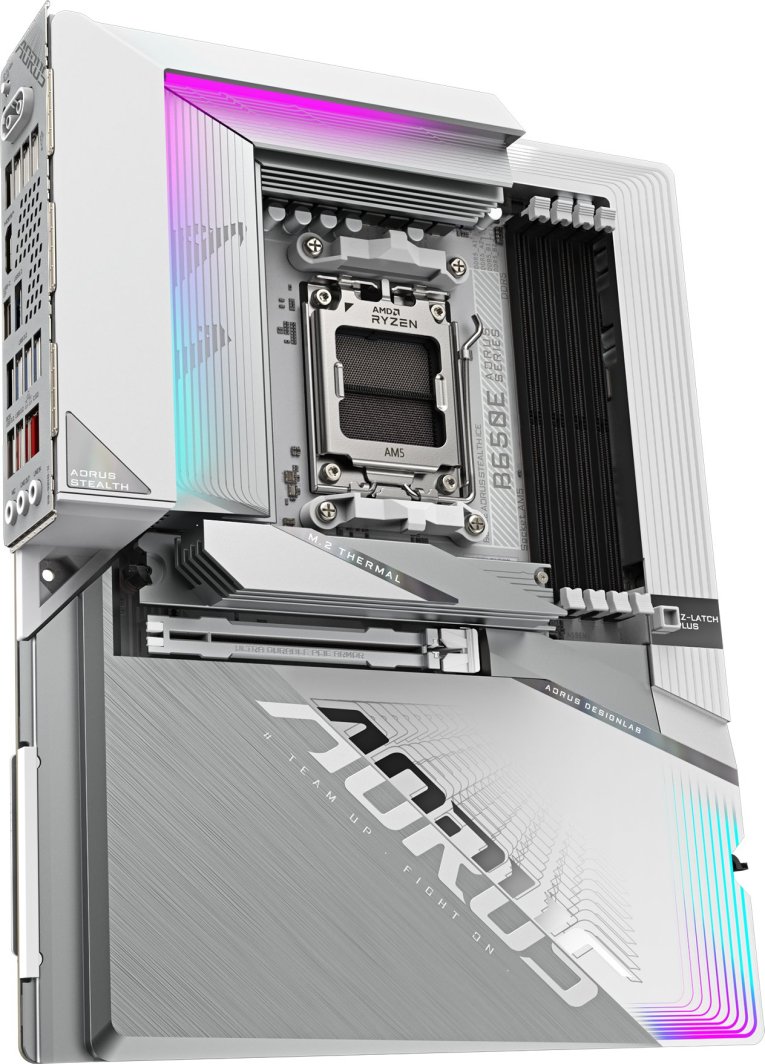 Pllakë amë Gigabyte B650E AORUS STEALTH ICE, ATX, DDR5, AMD EXPO, Wi-Fi 7, e bardhë