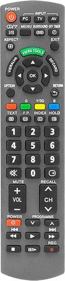 Telekomandë universale Panasonic, për TV dhe VCR, e zezë