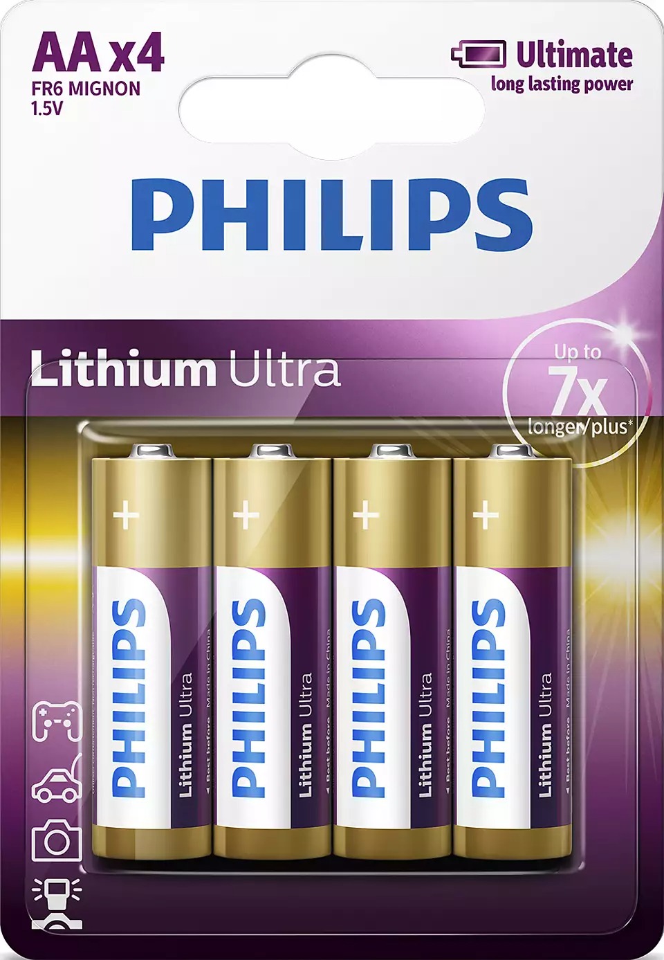 Bateri Philips FR6LB4A/10, lithium ultra AA / 4