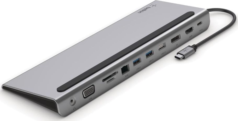 Dock USB C Belkin INC004btSGY, 11 në 1, 100W, gri