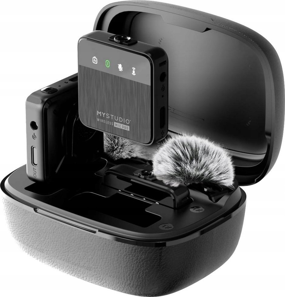 Mikrofon wireless Easypix MyStudio Mic Duo, 2 kanale, set me 2 lavalierë, i zi
