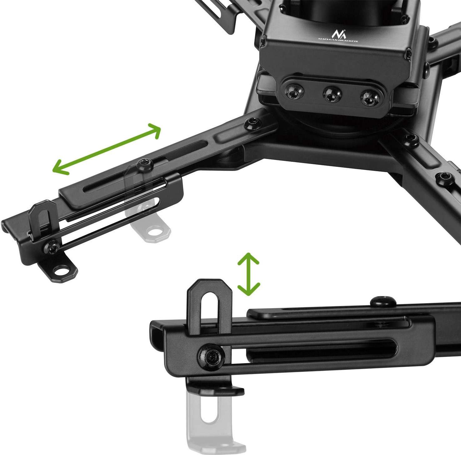 Таванска држачка за проектор Maclean MC-913, 80-980mm, 35kg, црна