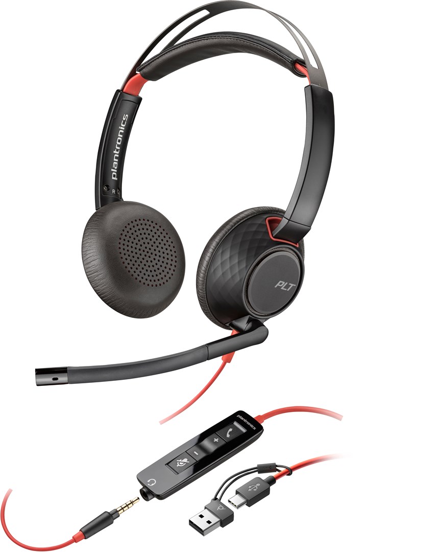 Kufje Plantronics Poly Blackwire 5220, stereo, USB-C, të zeza